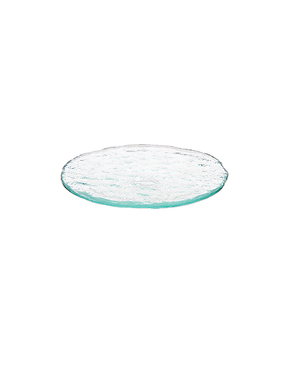 Plato para pan de cristal verde grabado